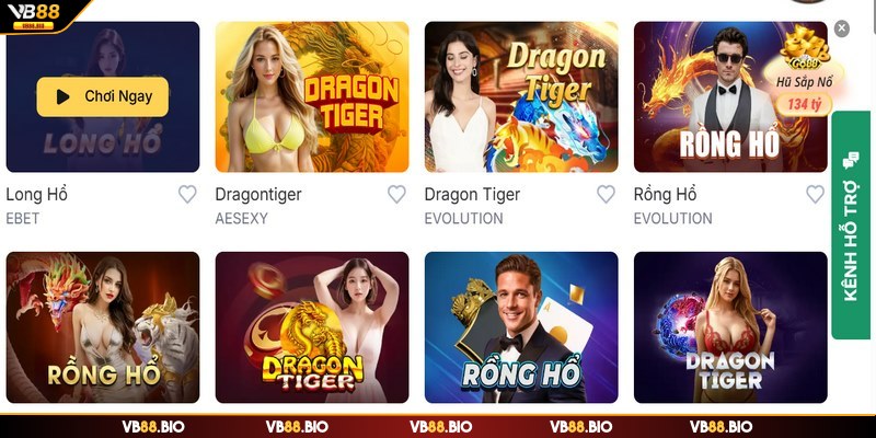 Rồng Hổ VB88 là một phiên bản hấp dẫn của trò chơi bài