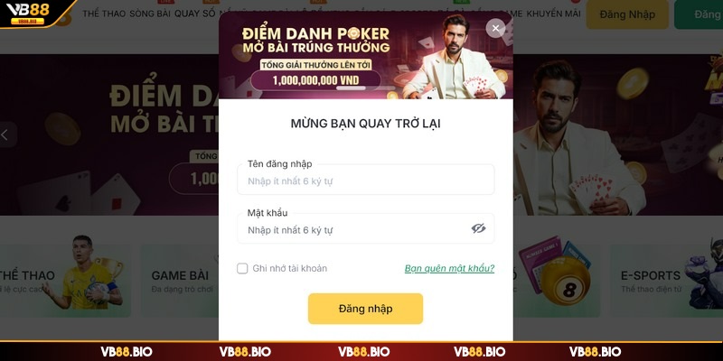Nhiều tân binh mắc phải lỗi quên mật khẩu đăng nhập VB88